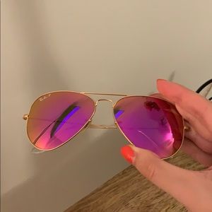Ray Bans Polarized Pink Aviators